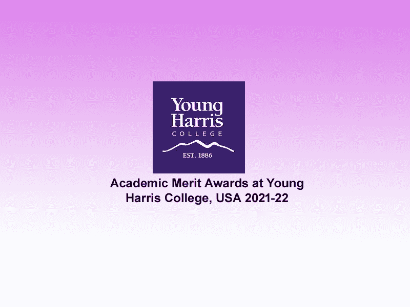 Academic Merit Awards at Young Harris College, USA 2021-22