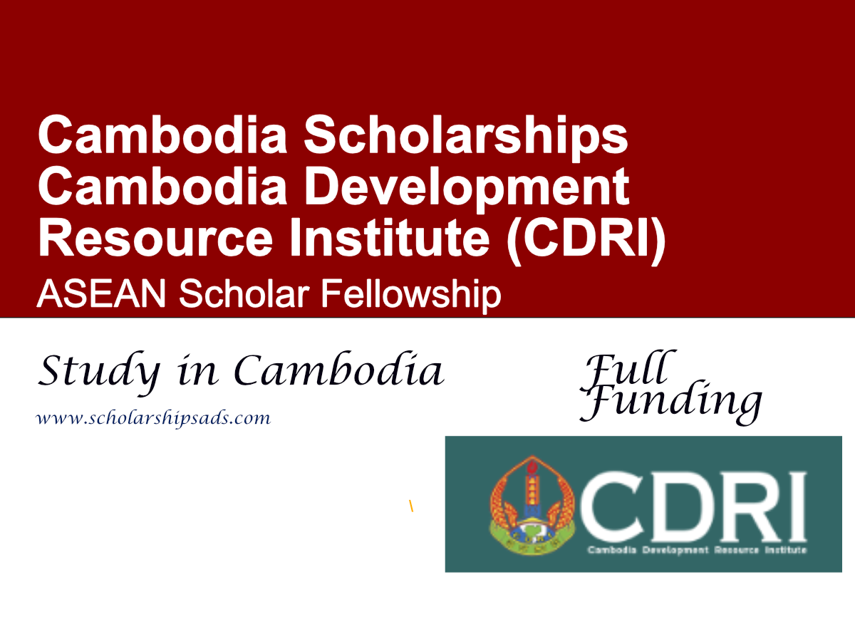 Cambodia Development Resource Institute (CDRI) ASEAN Scholar Fellowship 2026