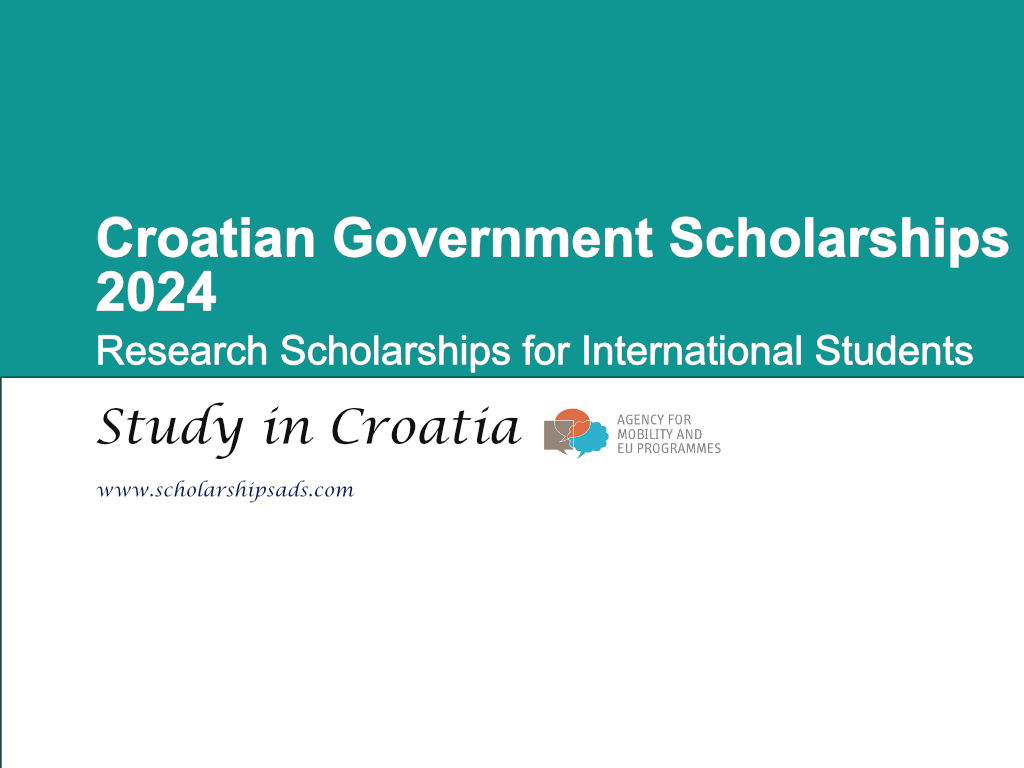  Croatian Government Scholarships. 