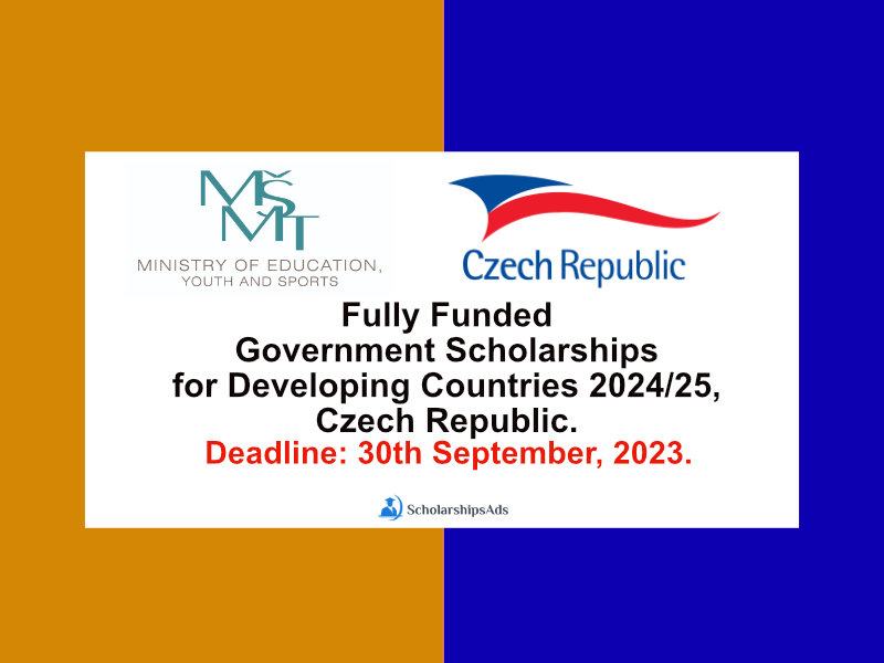 Fully Funded Government Scholarships for Developing Countries, Czech Republic.