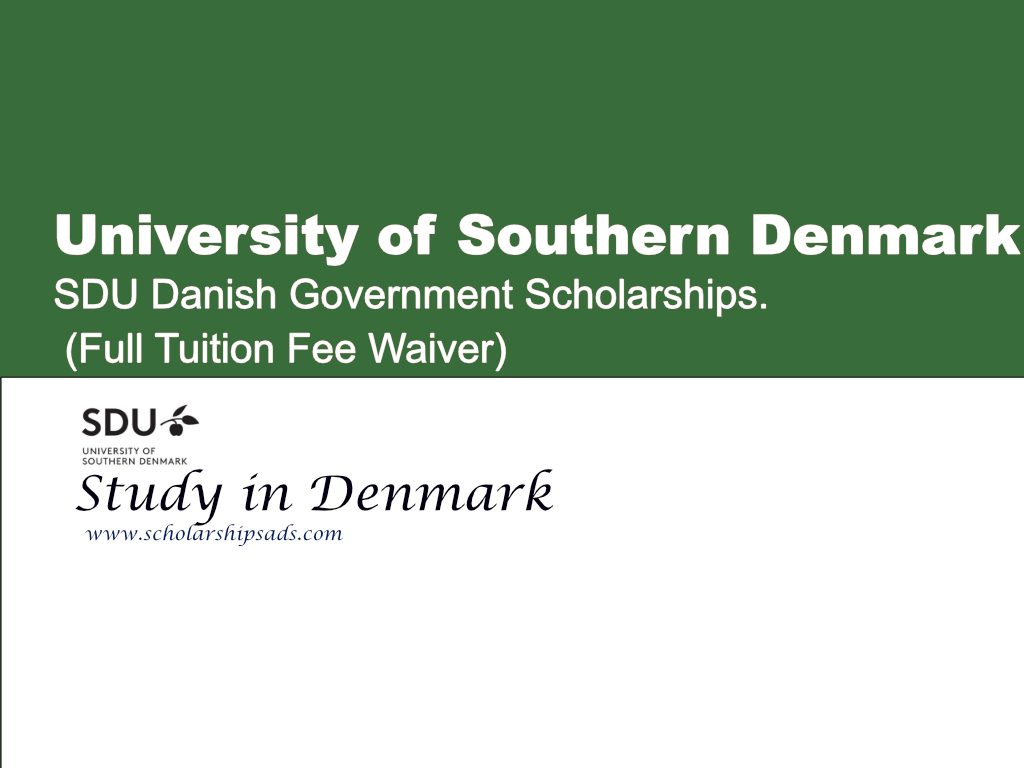 SDU Danish Government Scholarships, Denmark. (Full Tuition Fee Waiver)