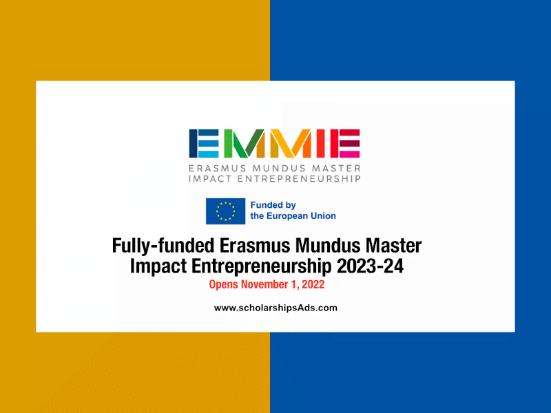 Fully-Funded Erasmus Mundus Master in Impact Entrepreneurship 2023-24