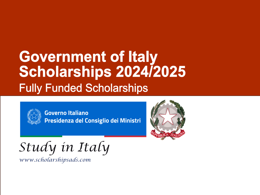 Government of Italy Scholarships.