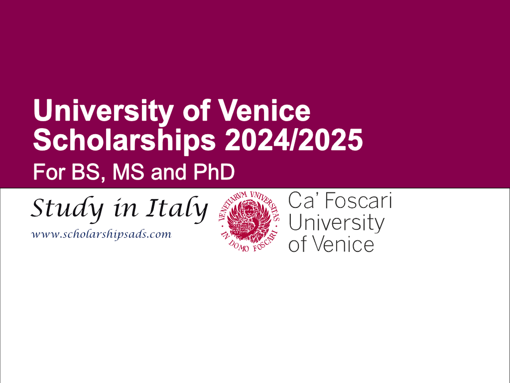 University of Venice Scholarships 2024/2025 for BS, MS and PhD in Italy