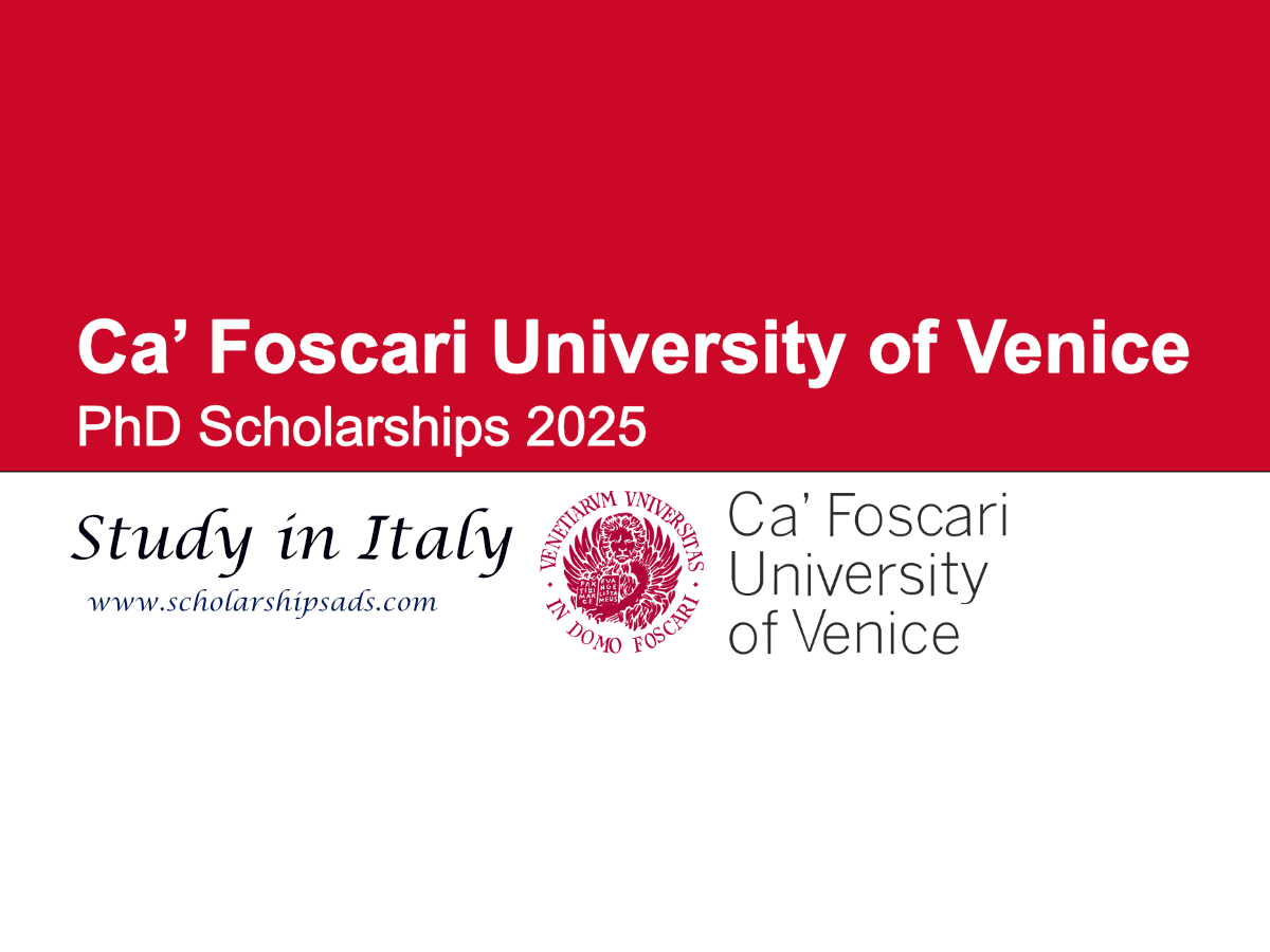 Ca’ Foscari University of Venice Italy PhD Scholarships 2025