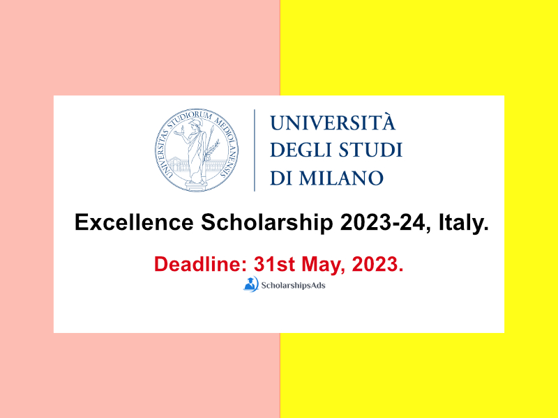Milan University Excellence Scholarship 2023-24, Italy.