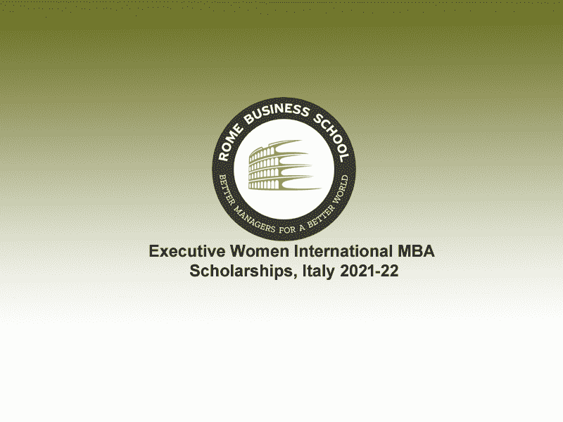 Executive Women International MBA Scholarships, Italy 2021-22