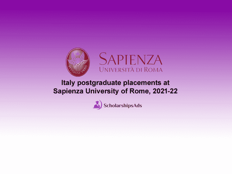 Italy postgraduate placements at Sapienza University of Rome, 2021-22