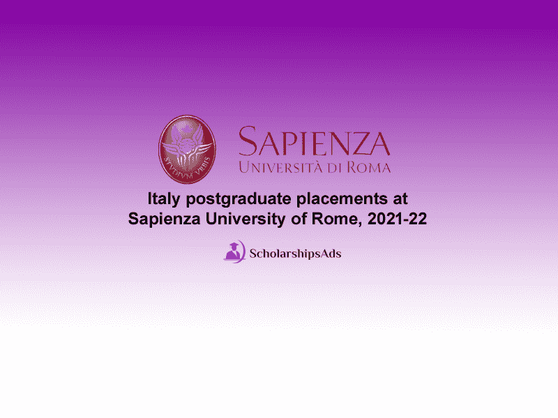  Italy postgraduate placements at Sapienza University of Rome, 2021-22 