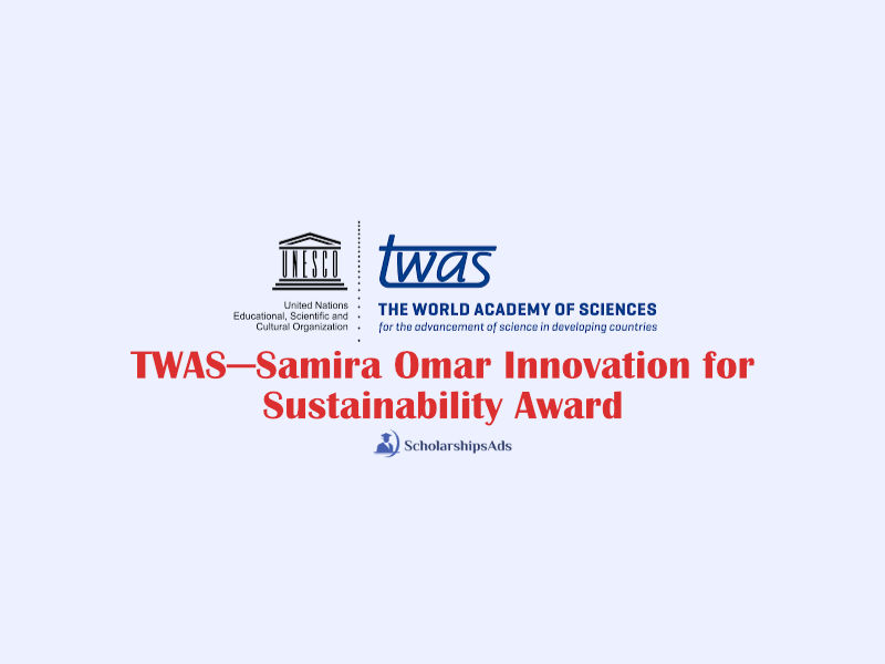 TWAS─Samira Omar Innovation for Sustainability Award Programme for Developing Countries 2021