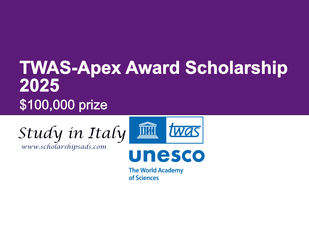 TWAS-Apex Italy Award Scholarships.