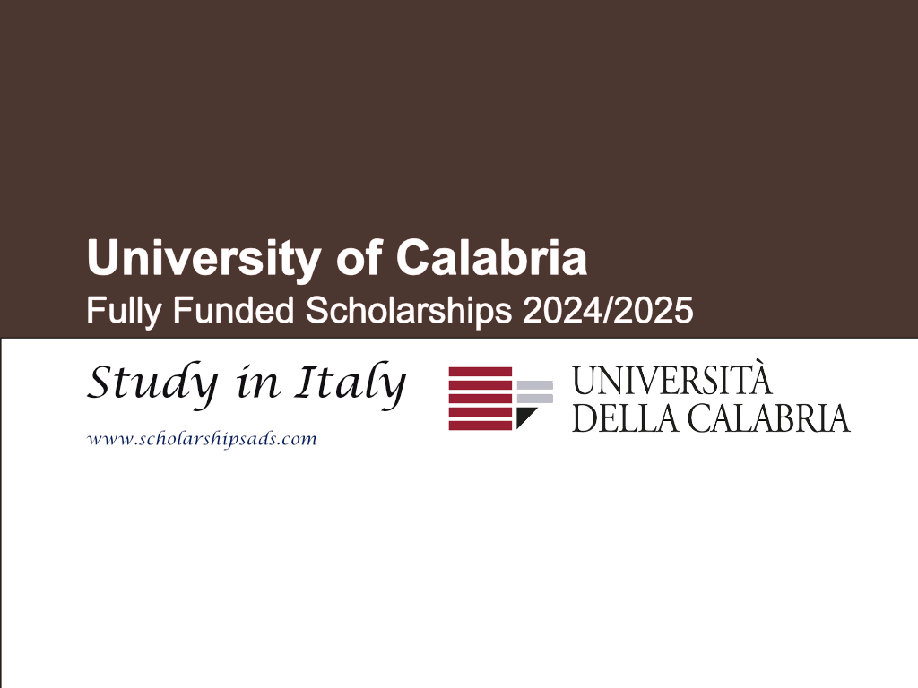 University of Calabria Scholarships 2024/2025 in Italy (Fully Funded)