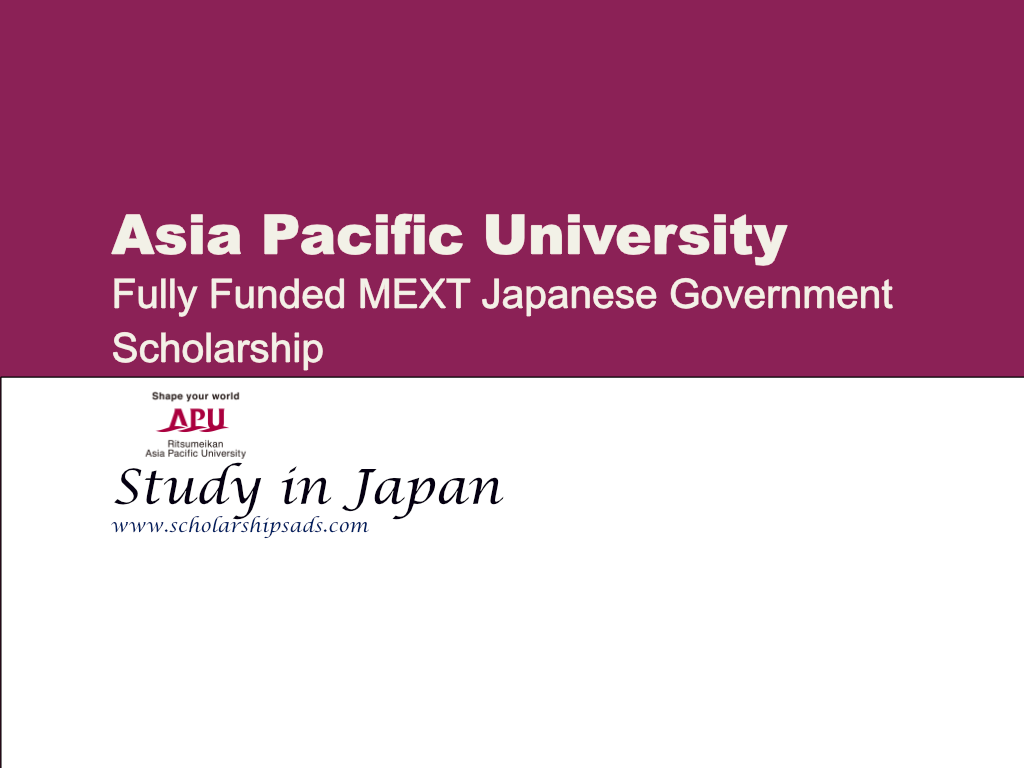 MEXT Asia Pacific University Japanese Government Scholarships.