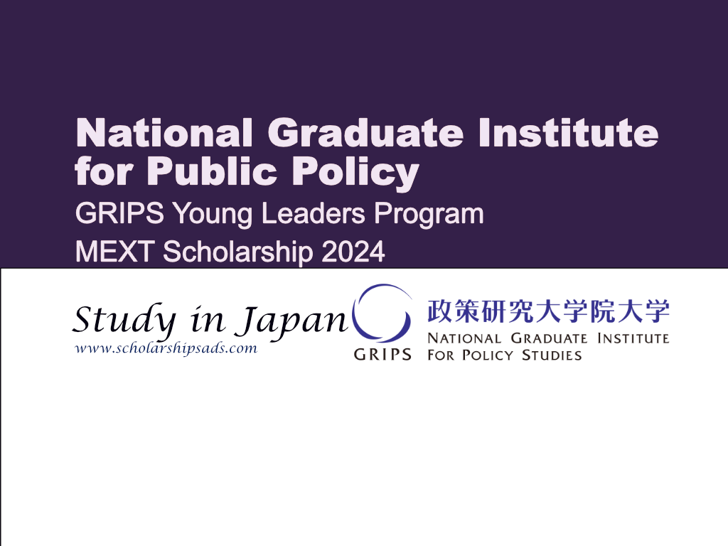 GRIPS Young Leaders Program MEXT Scholarship 2024, Japan.