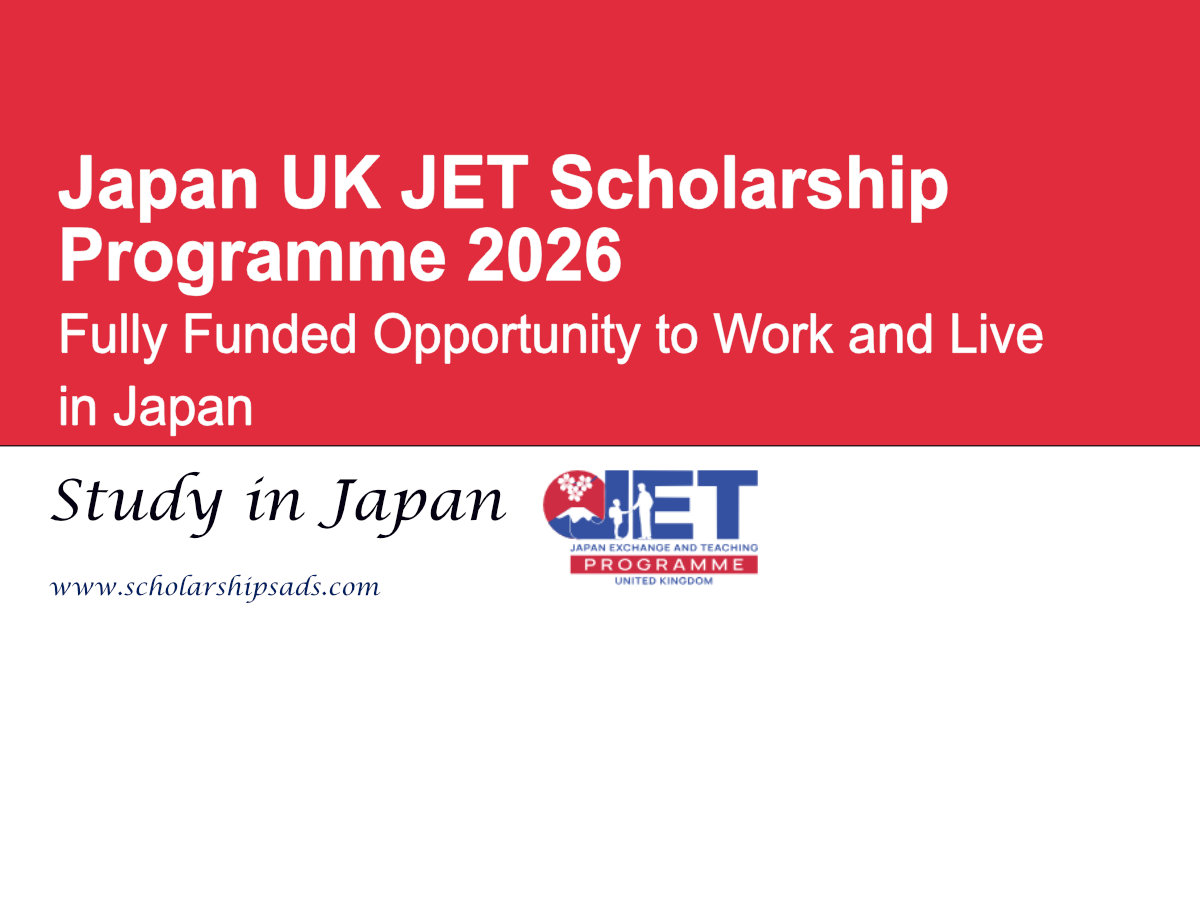 Japan UK JET Scholarship 2026 (Fully Funded)