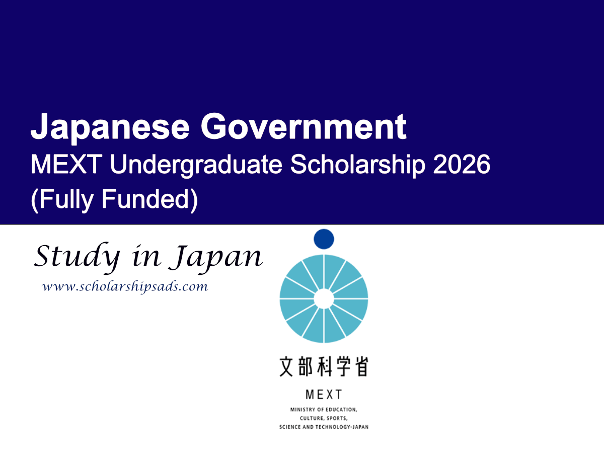 Japanese Government MEXT Undergraduate Scholarship 2026, Japan (Fully Funded)