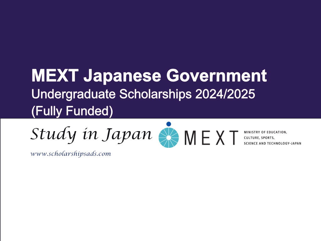  MEXT Japanese Government Undergraduate Scholarships. 