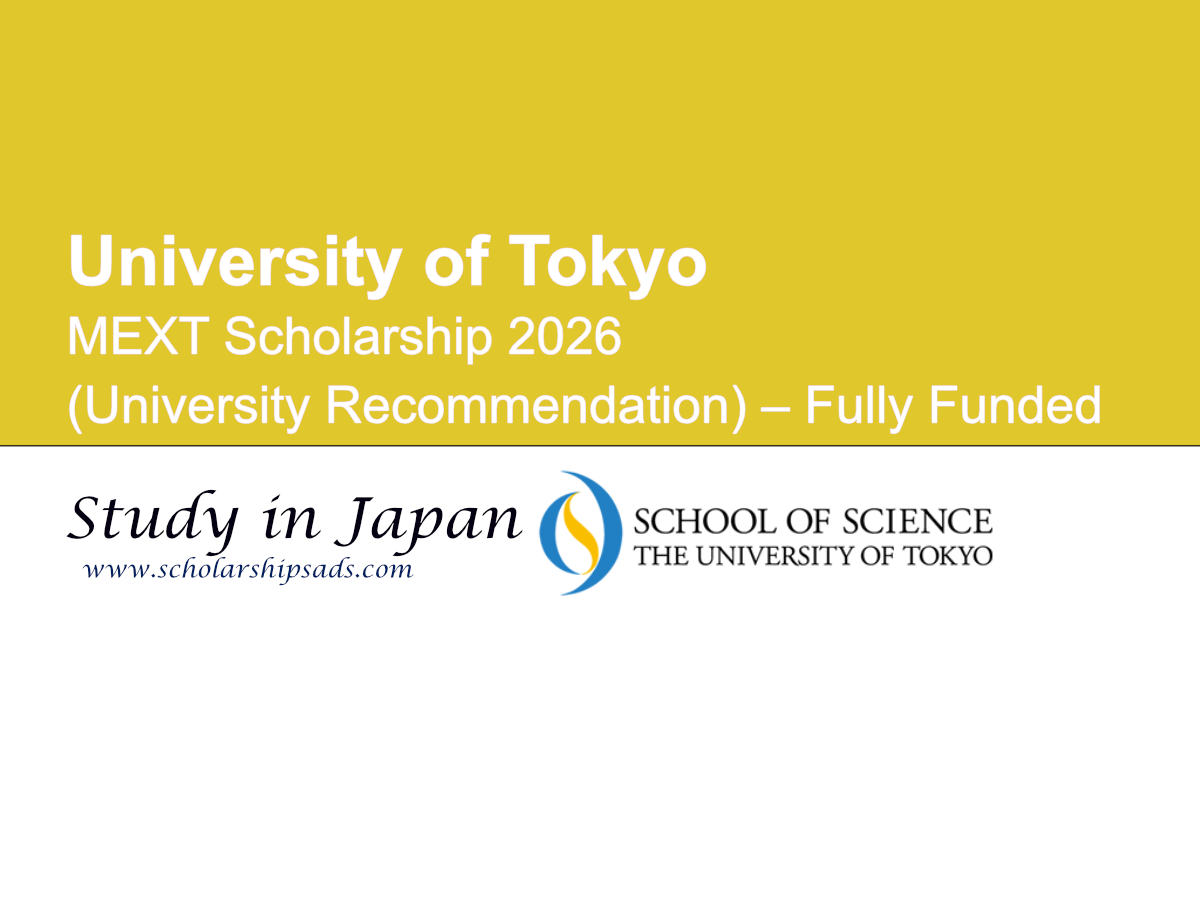 University of Tokyo Japan MEXT Scholarship 2026 (University Recommendation) – Fully Funded