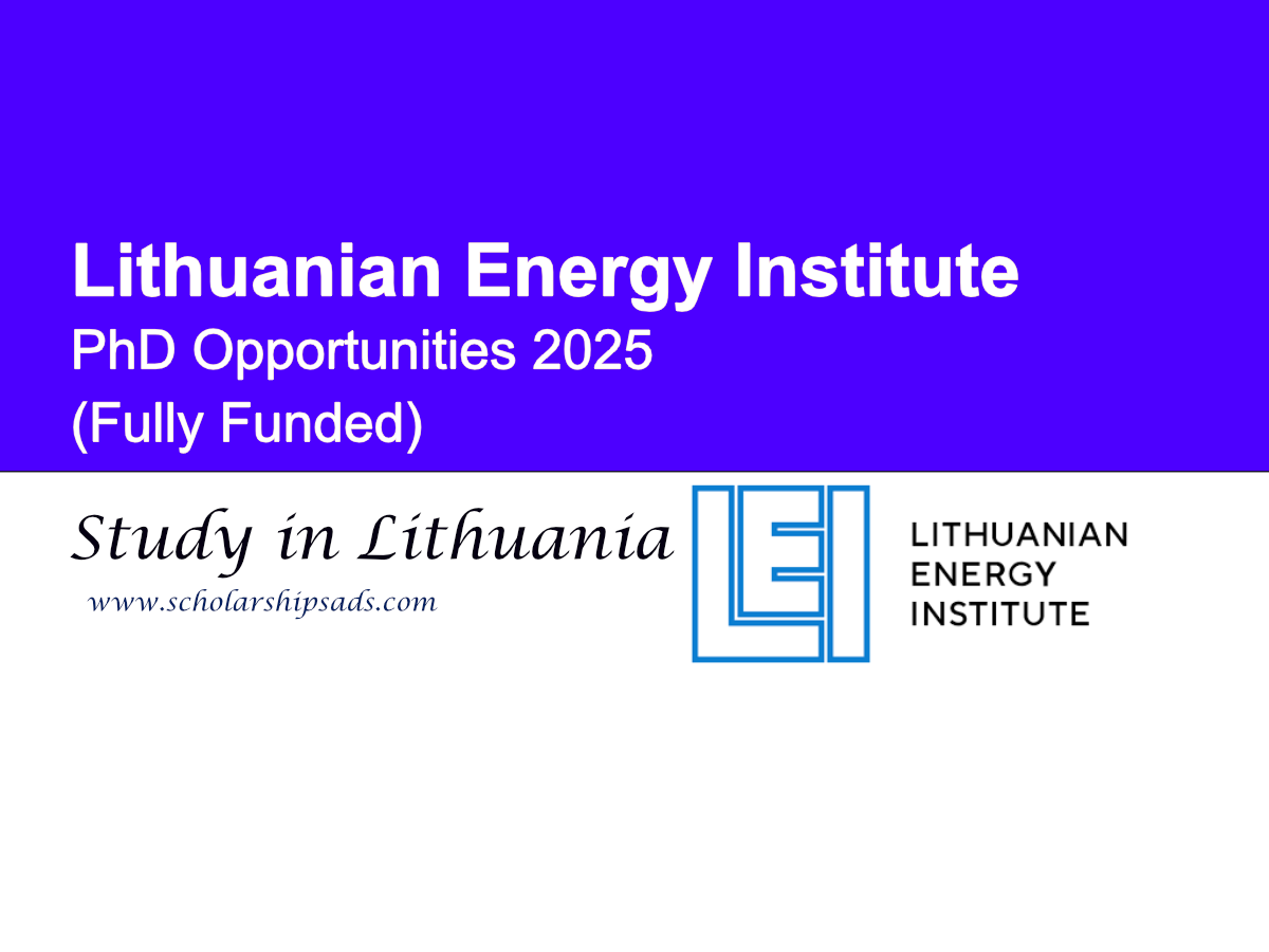 Lithuanian Energy Institute PhD Opportunities 2025 (Fully Funded)