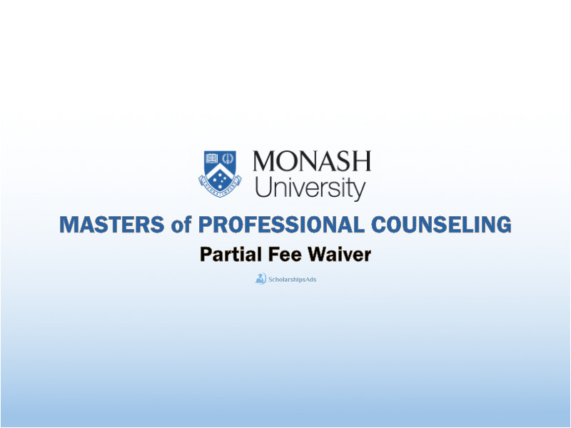 Monash University Malaysia Scholarship for Master of Professional Counselling