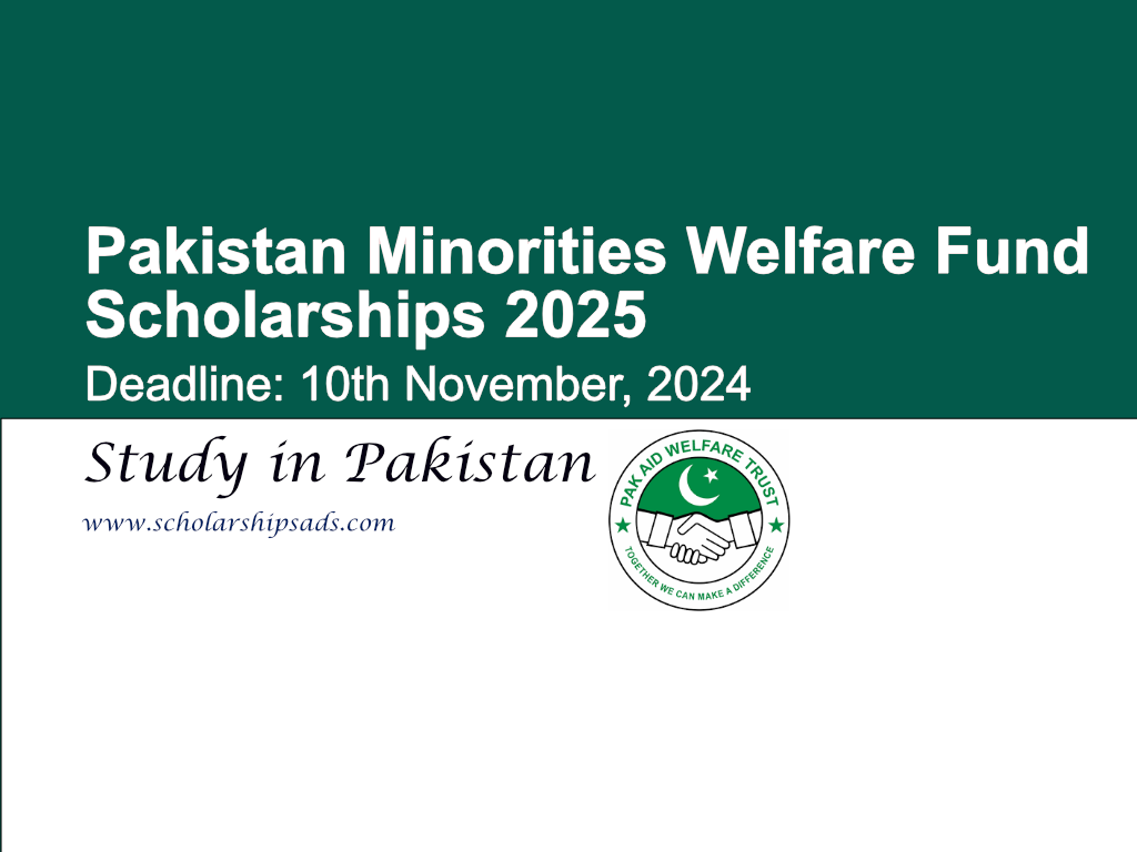 Pakistan Minorities Welfare Fund Scholarships 2025