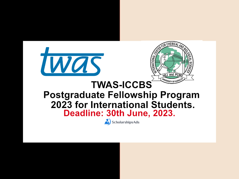  TWAS-ICCBS Postgraduate Fellowship Program 2023 for International Students. 