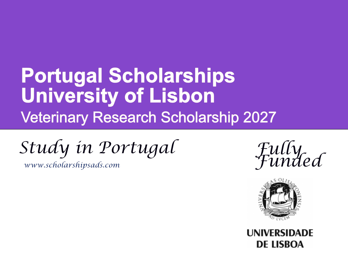 University of Lisbon Veterinary Research Scholarship 2027, Portugal (Fully Funded)