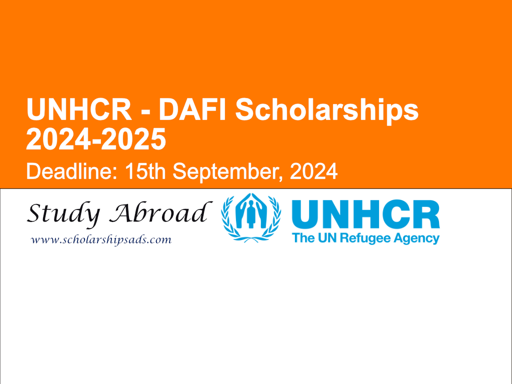 UNHCR - DAFI Scholarships 2024-2025