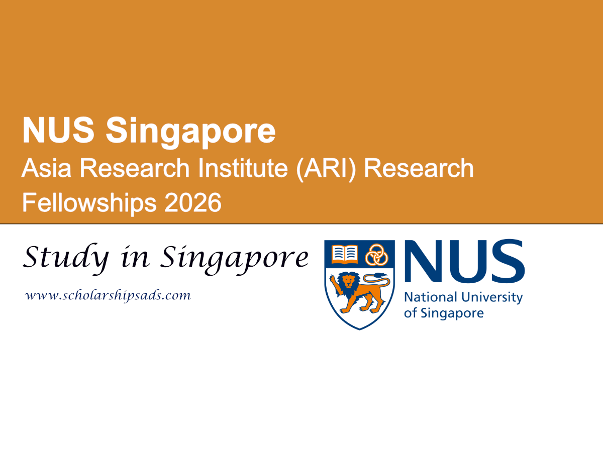 National University of Singapore Asia Research Institute (ARI) Research Fellowships 2026