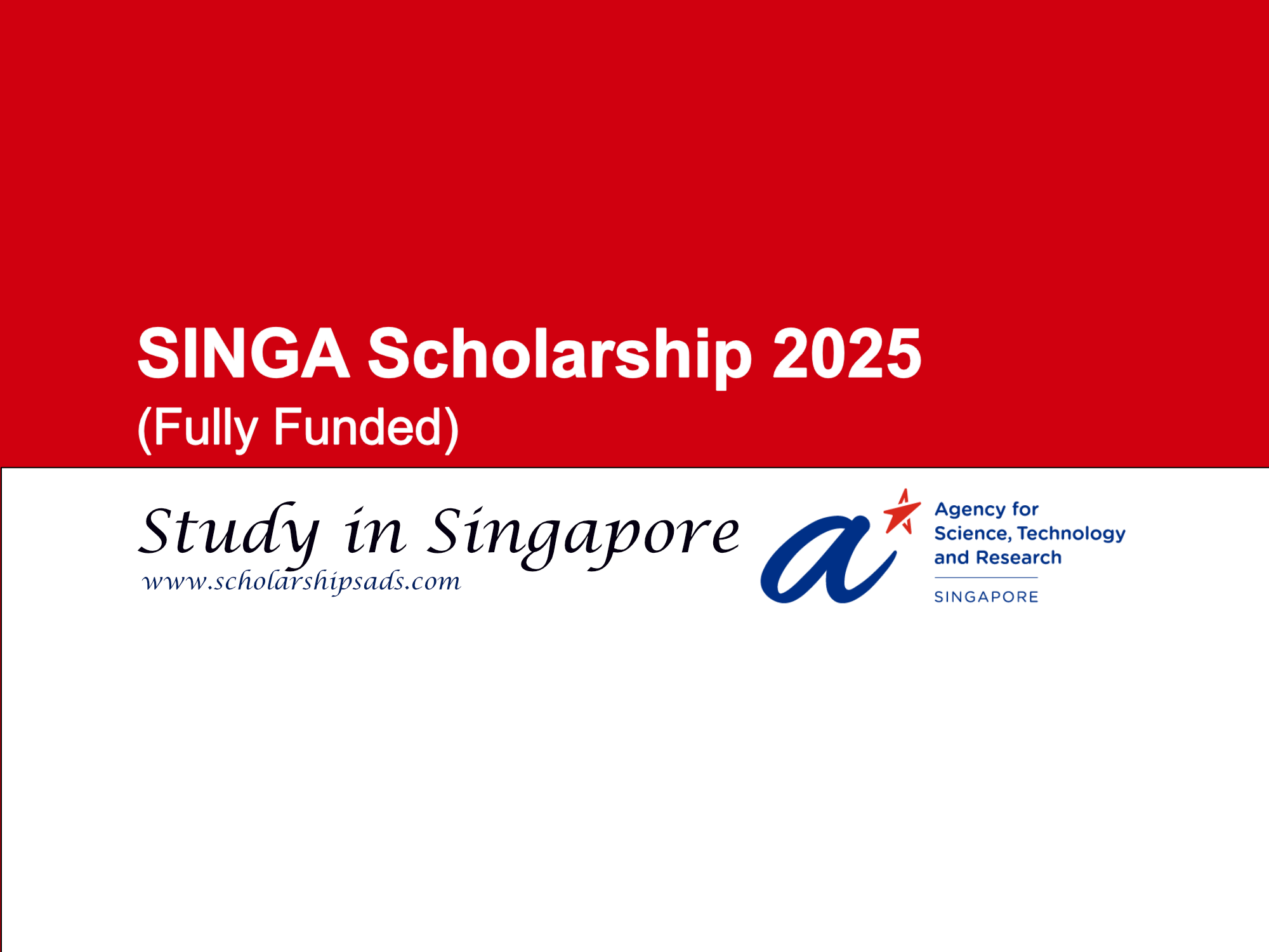 SINGA Scholarship 2025 in Singapore (Fully Funded)
