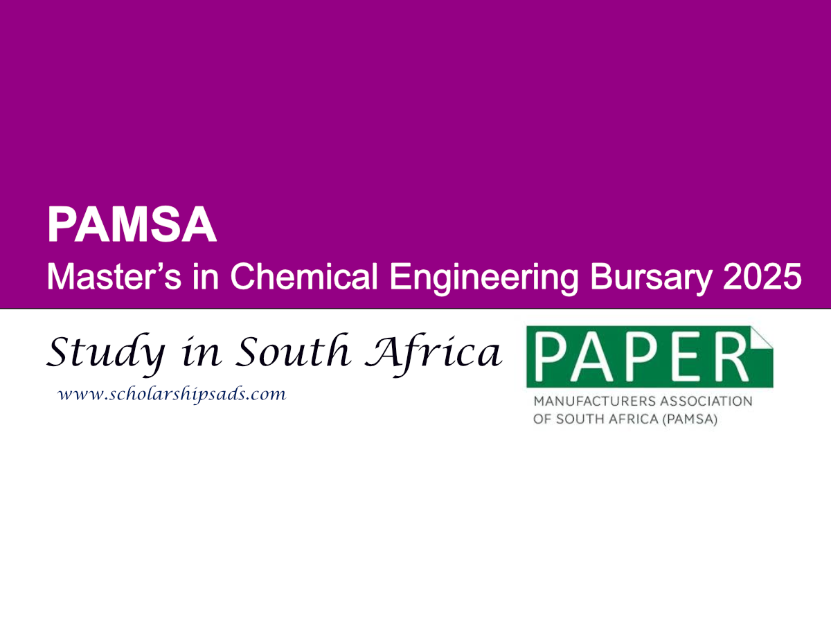 PAMSA South Africa Master’s in Chemical Engineering Bursary 2025