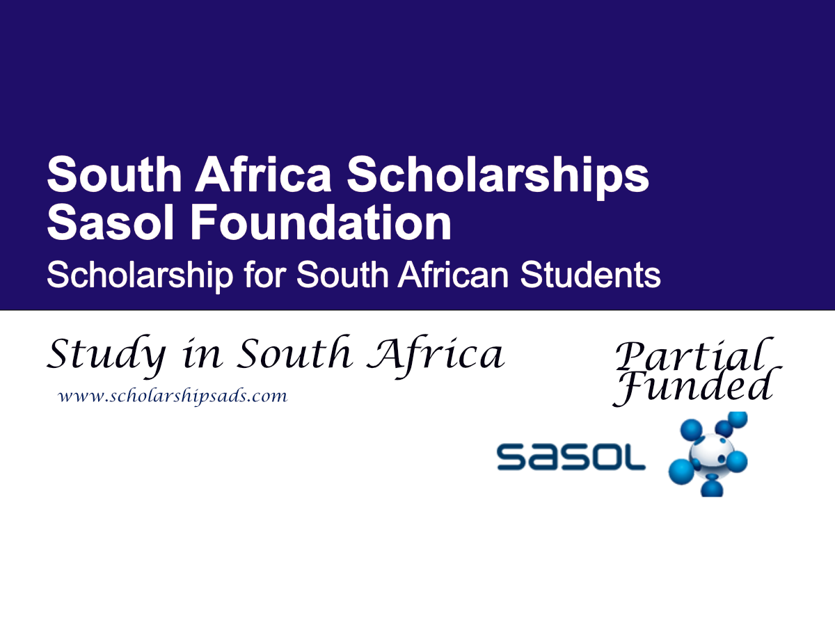 Sasol Foundation Scholarship 2026 for South African Students