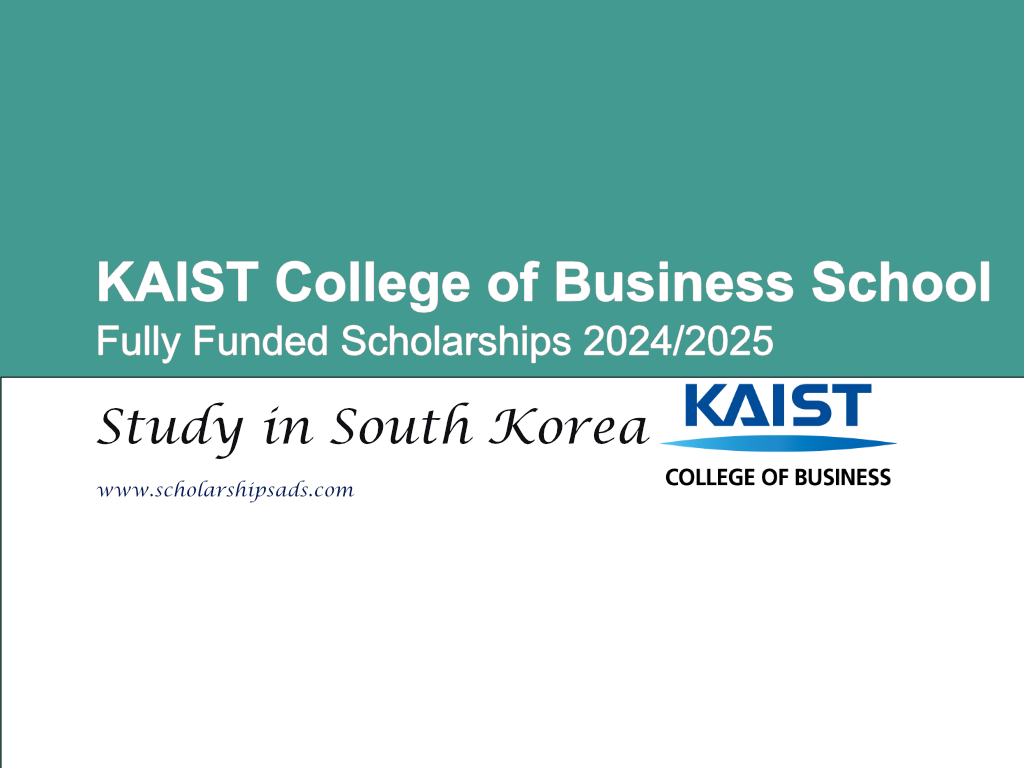  KAIST College of Business School Scholarships. 