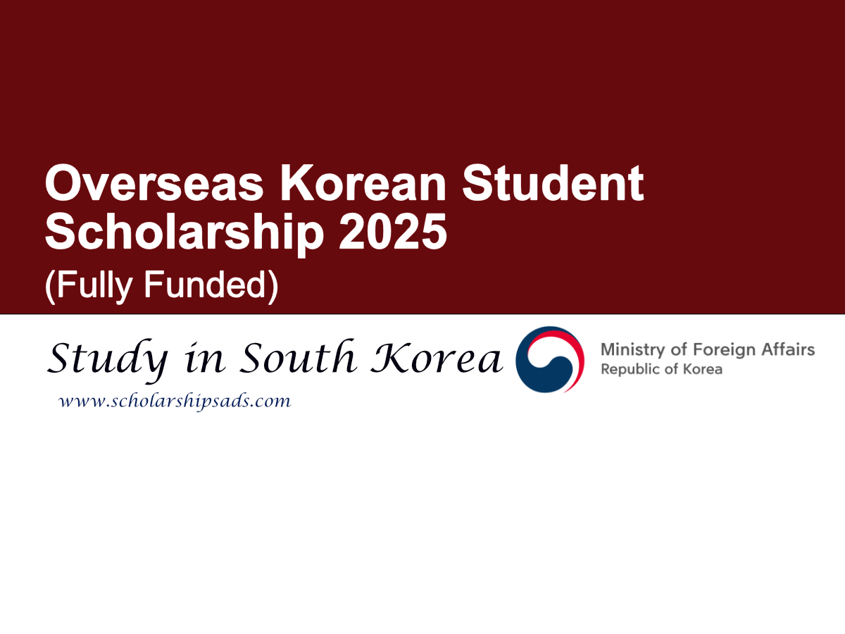Overseas Korean Student Scholarship 2025, South Korea