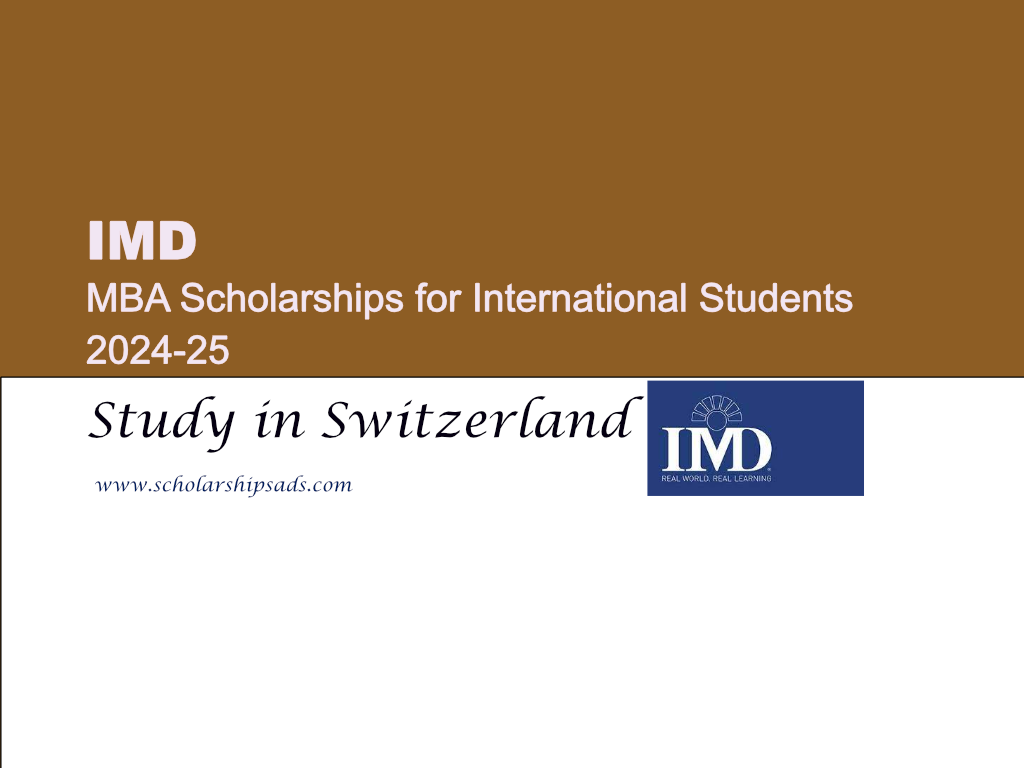 IMD MBA Scholarships 2024-25, Switzerland.