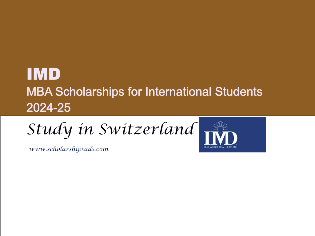  IMD MBA Scholarships. 