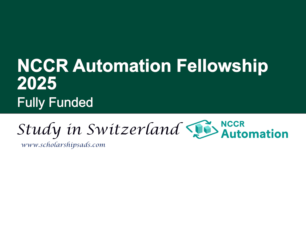 NCCR Switzerland Automation Fellowship 2025 (Fully Funded)