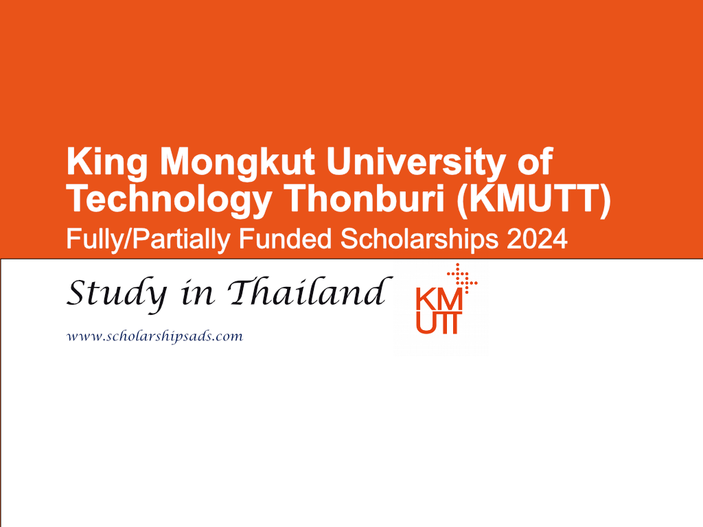  King Mongkut University of Technology Thonburi (KMUTT) Scholarships. 