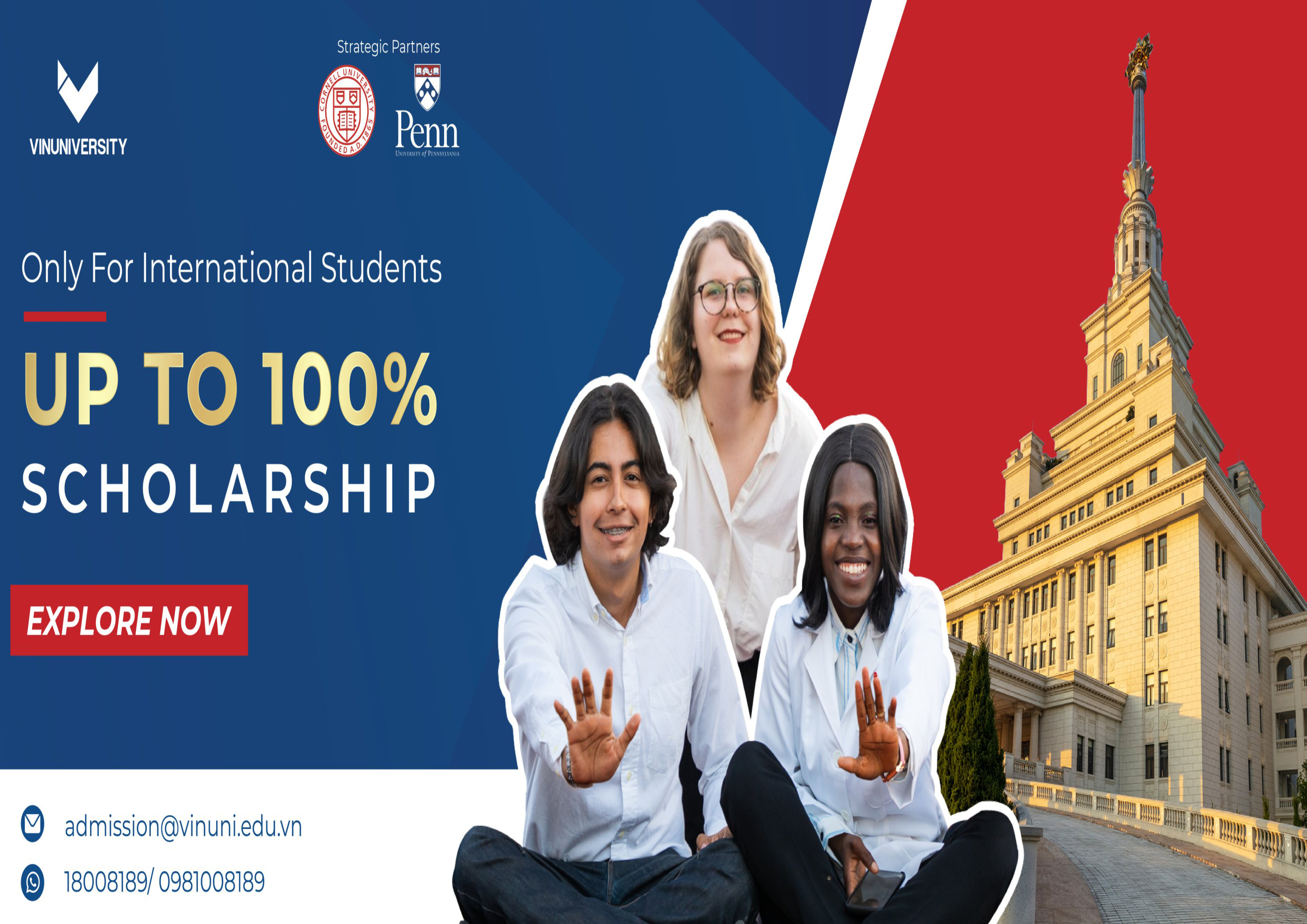 VinUniversity's Scholarships for International Students 2023-24, Vietnam.