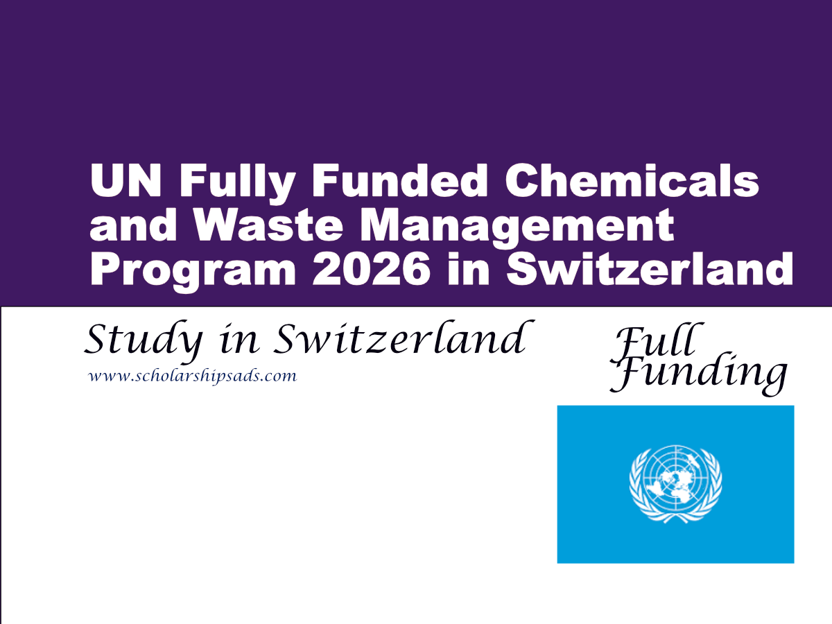 UN Fully Funded Chemicals and Waste Management Program 2026 in Switzerland