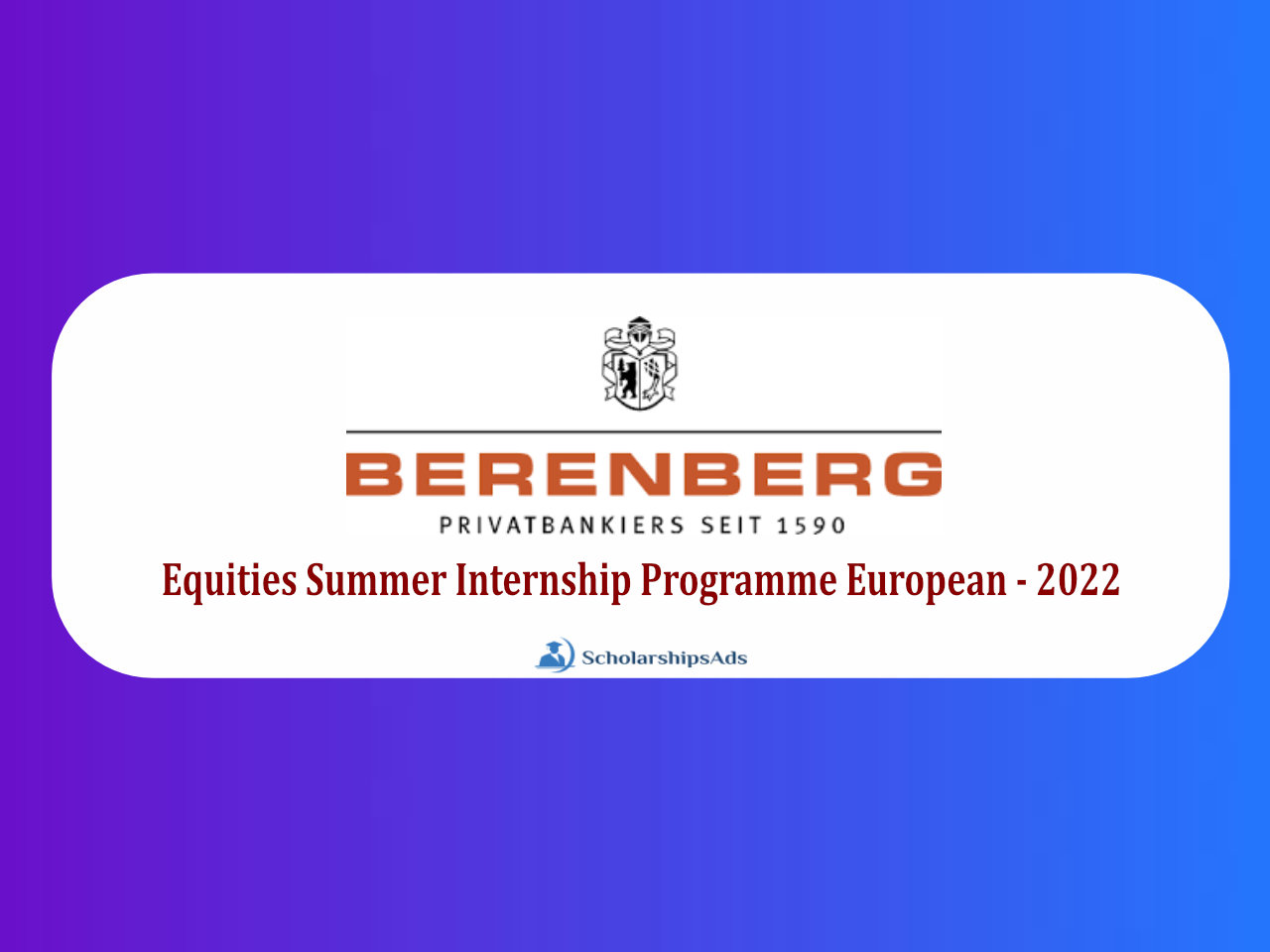Equities Summer Internship Programme European - 2022