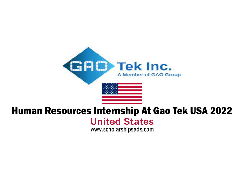 Human Resources Internship At Gao Tek USA 2022