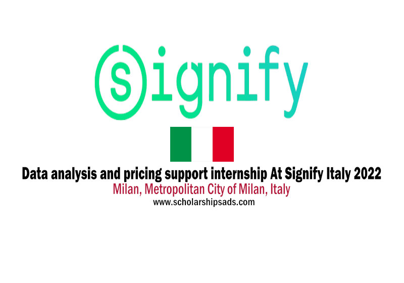 Data Analysis And Pricing Support Internship At Signify Italy 2022