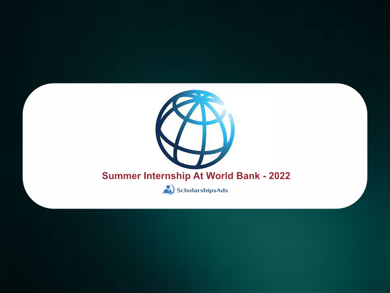 Summer Internship At World Bank - 2022