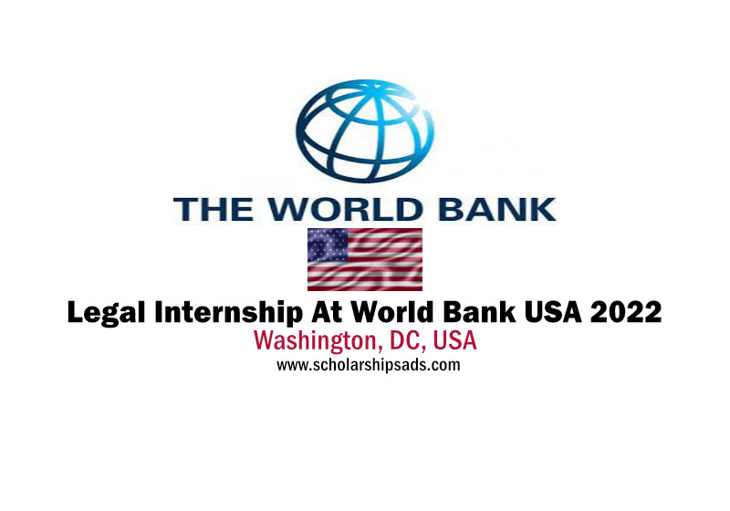 Legal Internship At World Bank USA 2022