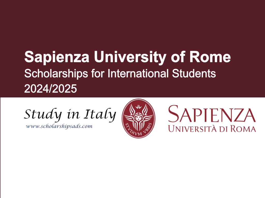 Sapienza University of Rome Scholarships 2024/2025 in Italy