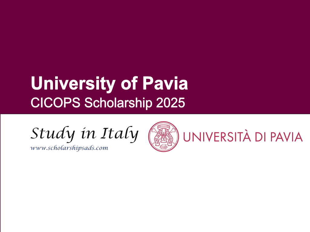 University of Pavia CICOPS Scholarship 2025 in Italy