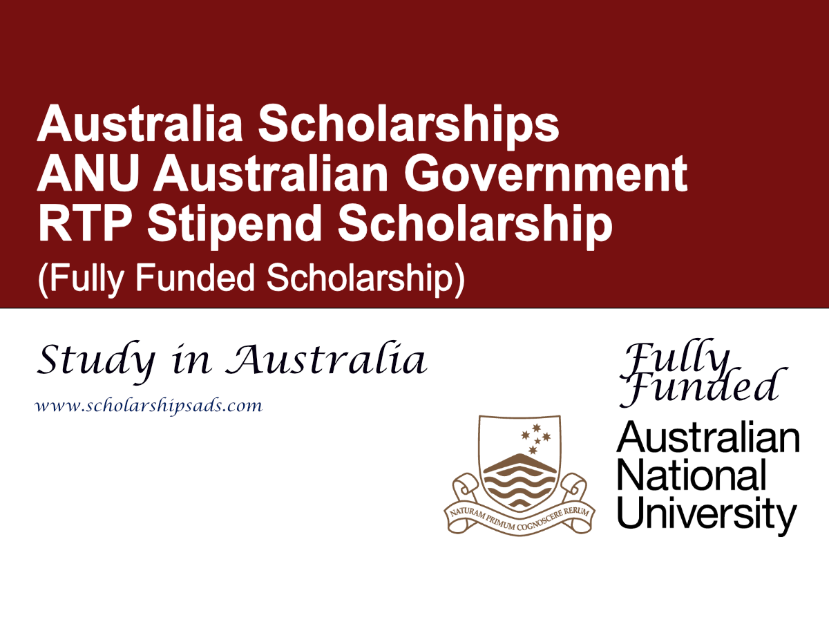 ANU Australian Government RTP Stipend Scholarship 2026 (Fully Funded)