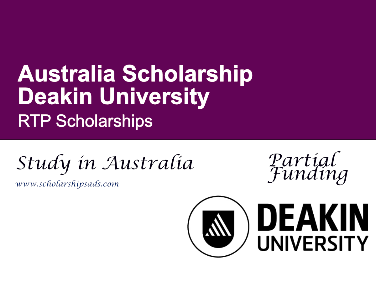 Deakin University RTP Scholarships 2026, Australia