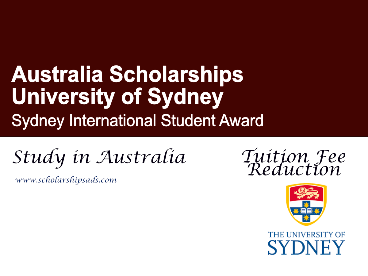 University of Sydney International Student Award 2026 , Australia (20% Tuition Fee Reduction)